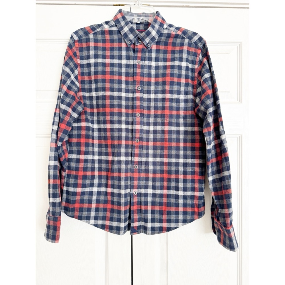 UNTUCKit Arros Flannel Check Button Front Slim Fit Shirt size Medium